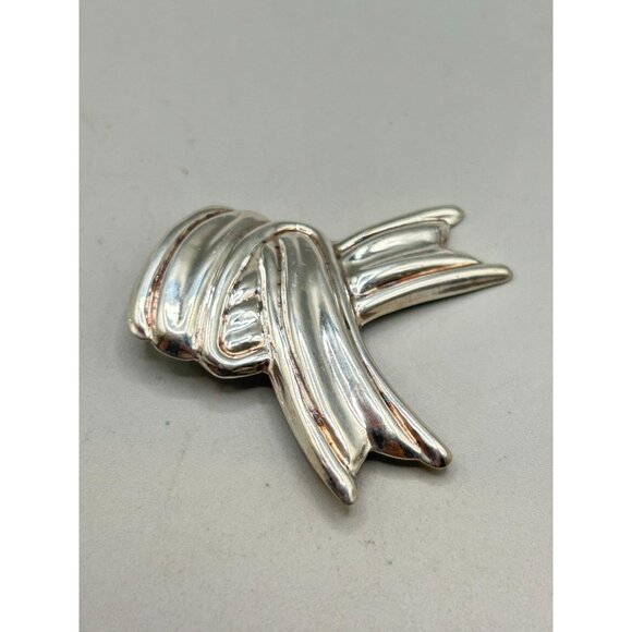 Sterling Silver 925 Ribbon Pin Brooch Awareness Ribbon Handcrafted Taxco Mexico - Picture 5 of 9